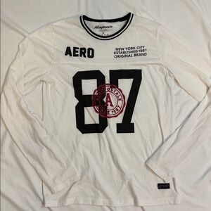 Y2K Aeropostale 2000s Long Sleeve Oversized Fit Tee, Cotton Blend Graphic Tee